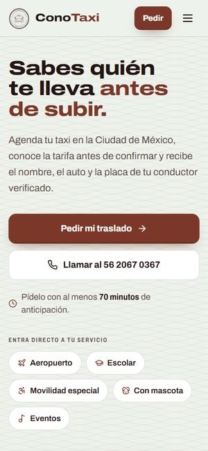 Portada de ConoTaxi en celular